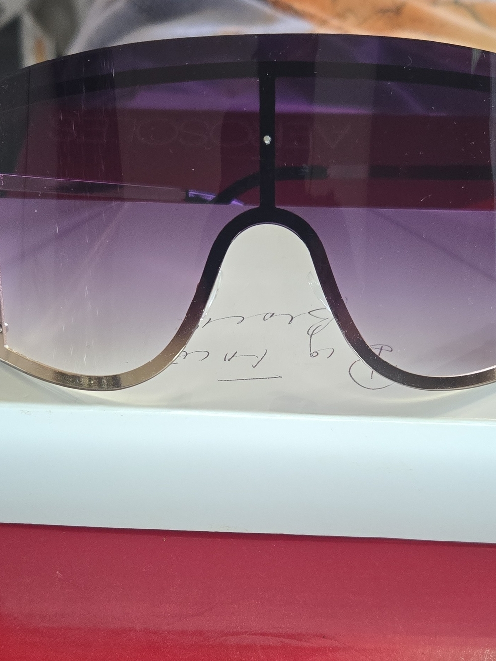 Oversized Shield Sunglasses in Gradient Purple